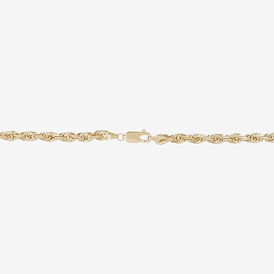 Mens 14K Gold 24 Inch Rope Chain Necklace