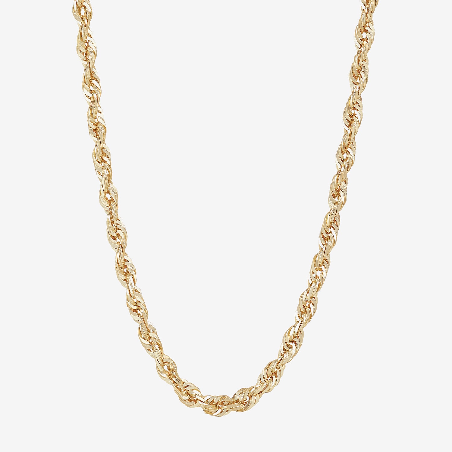 Mens 14K Gold 24 Inch Rope Chain Necklace