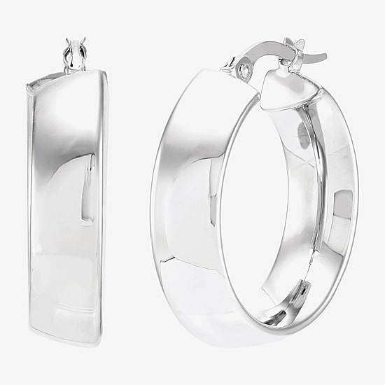 Made in Italy Womens 14K Gold 15mm Hoop Earrings