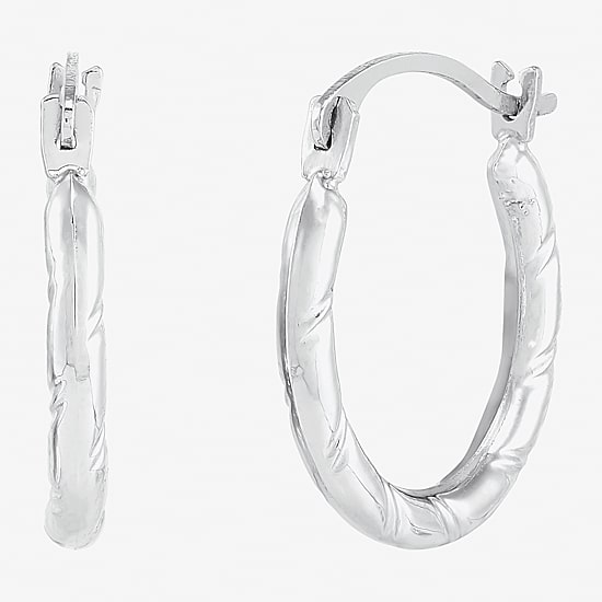 Womens 14K Gold 15.4mm Hoop Earrings