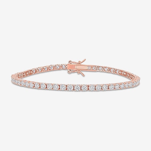 Womens 5 CT. T.W. Lab Created White Moissanite 18K Rose Gold Over Silver Tennis Bracelet, One Size