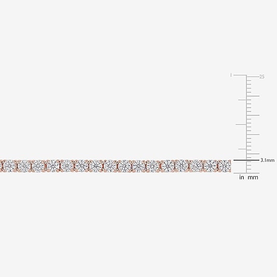 Womens 5 CT. T.W. Lab Created White Moissanite 18K Rose Gold Over Silver Tennis Bracelet