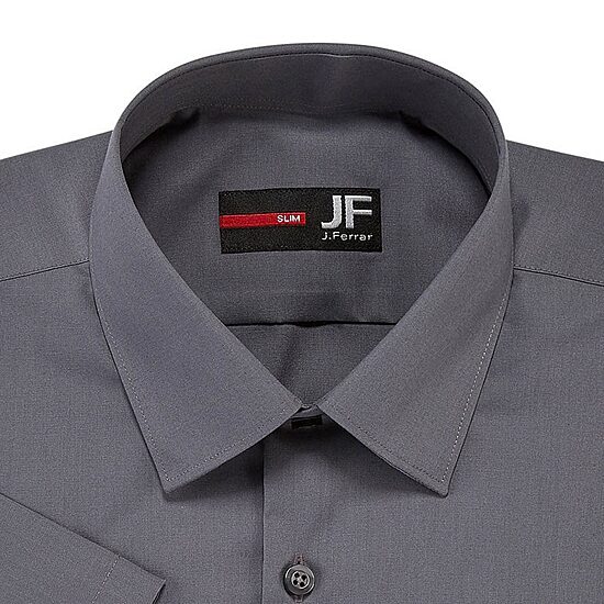 J. Ferrar Mens Stretch Short Sleeve Broadcloth Slim Dress Shirt