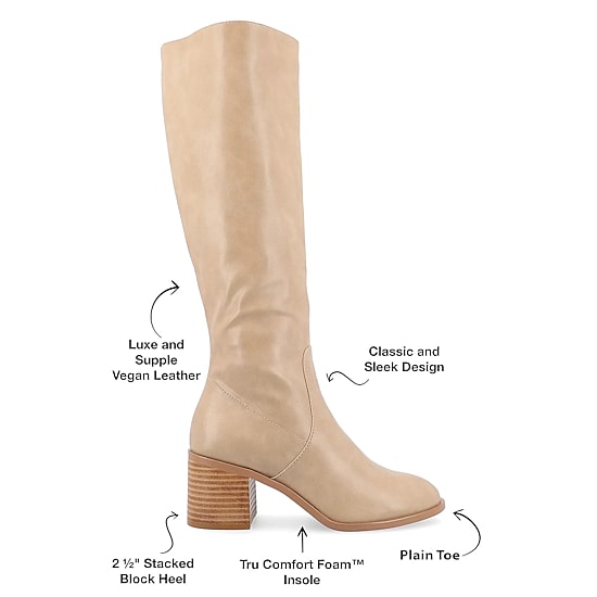 Journee Collection Womens Romilly Stacked Heel Dress Boots