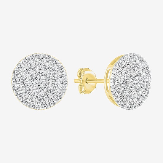 1/2 CT. T.W. Natural White Diamond 10K Gold 10.5mm Stud Earrings