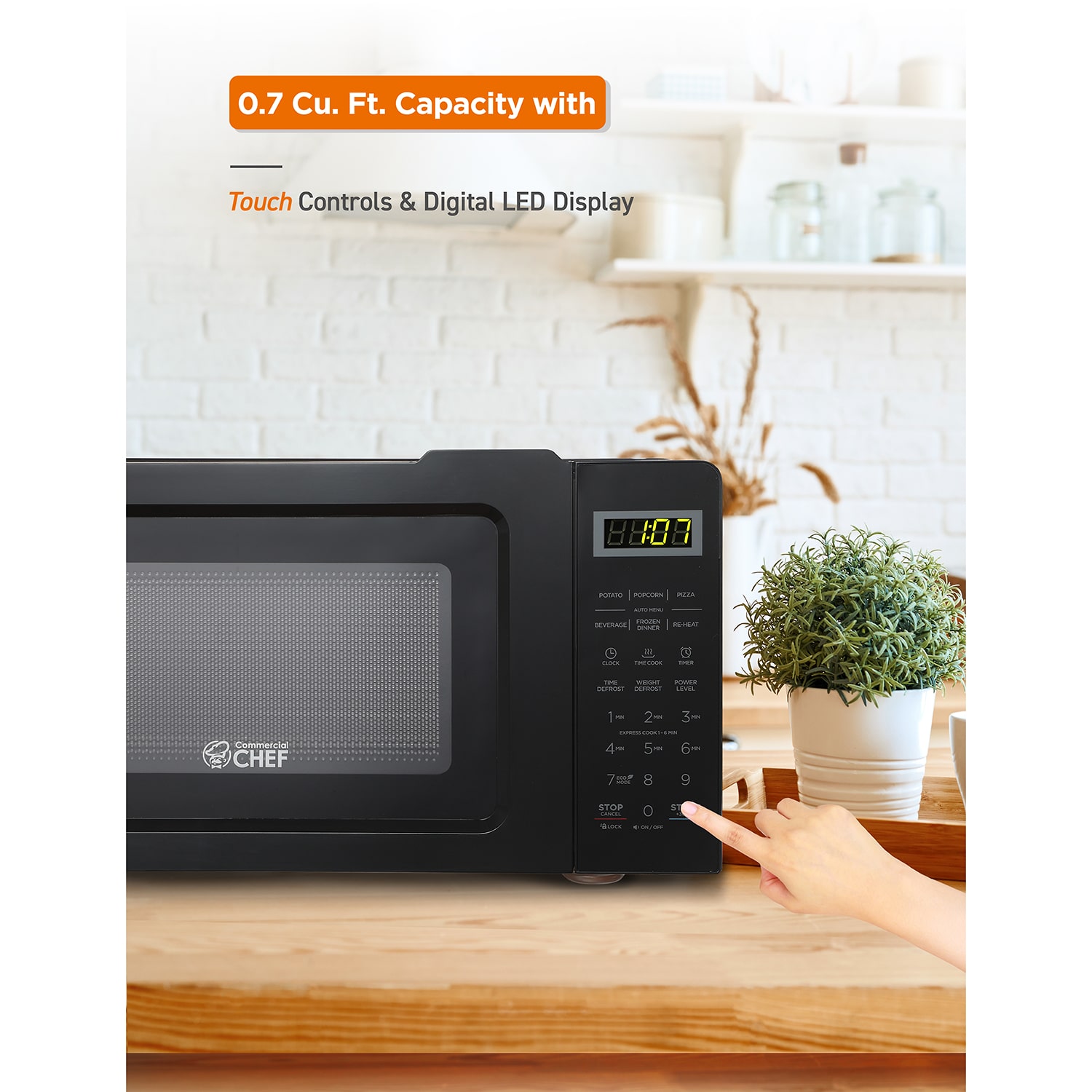 Commercial Chef 0.7-Cu. Ft. Countertop Microwave - Black
