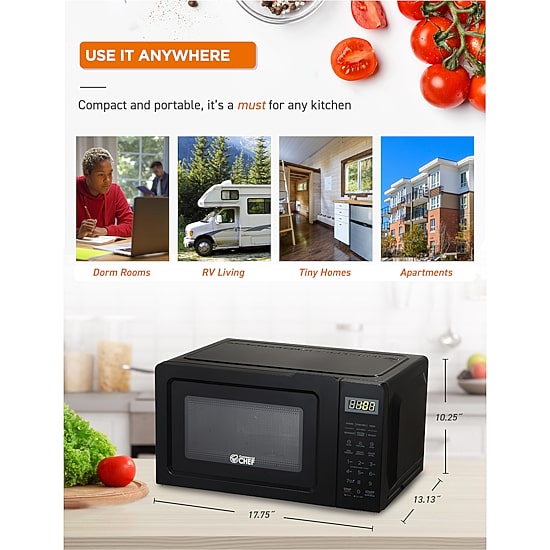 Commercial Chef 0.7-Cu. Ft. Countertop Microwave - Black