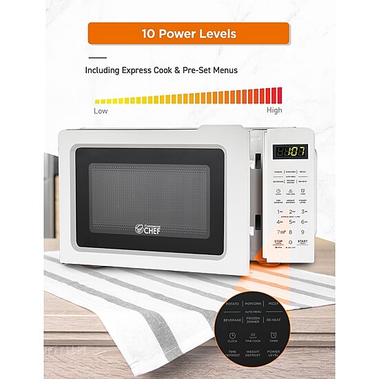 Commercial Chef 0.7-Cu. Ft. Countertop Microwave - White