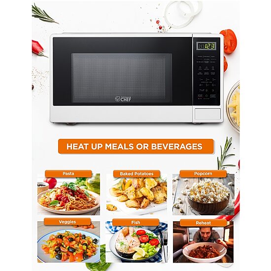 Commercial Chef 1.1-Cu. Ft. Countertop Microwave - White