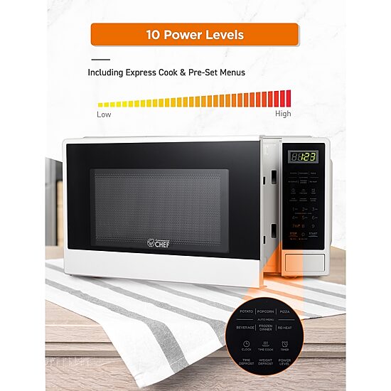 Commercial Chef 1.1-Cu. Ft. Countertop Microwave - White