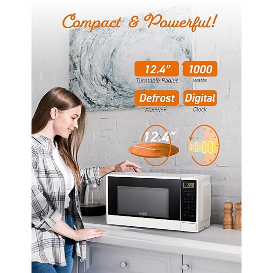 Commercial Chef 1.1-Cu. Ft. Countertop Microwave - White