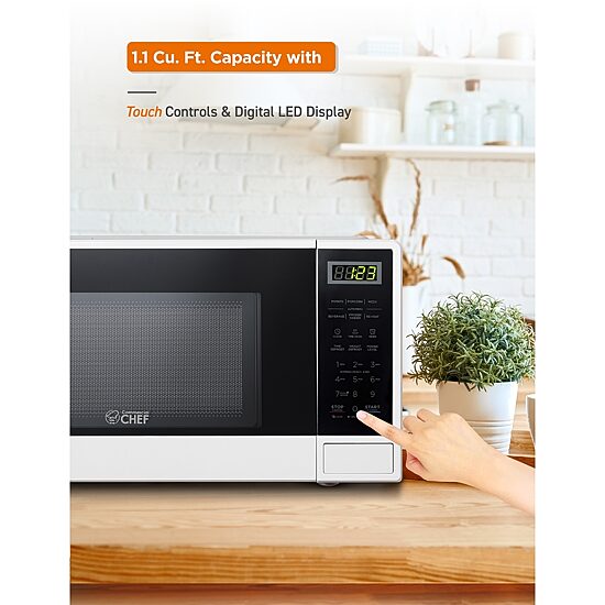 Commercial Chef 1.1-Cu. Ft. Countertop Microwave - White