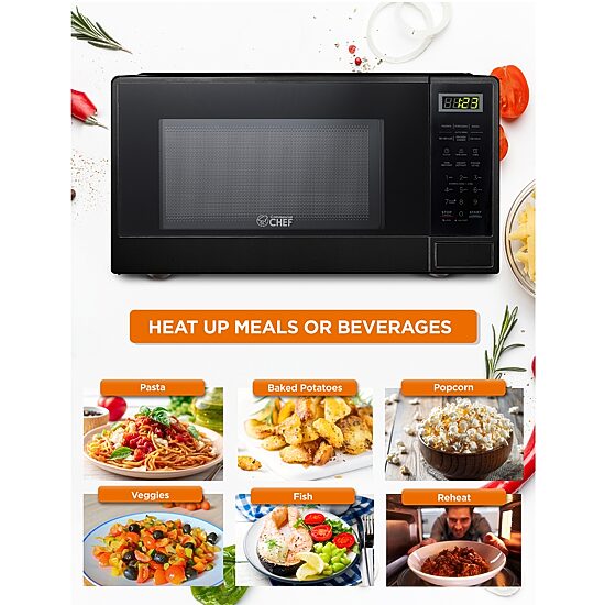 Commercial Chef 1.1-Cu. Ft. Countertop Microwave - Black