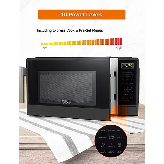 Commercial Chef 1.1-Cu. Ft. Countertop Microwave - Black