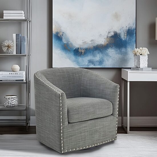 Madison Park Memo Living Room Collection Swivel Upholstered Armchair