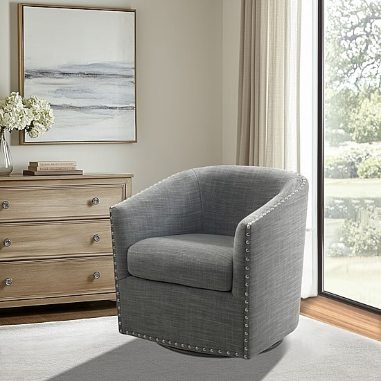 Madison Park Memo Living Room Collection Swivel Upholstered Armchair
