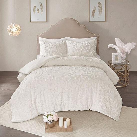 Madison Park Virginia 3pc Tufted Cotton Chenille Medallion Comforter Set