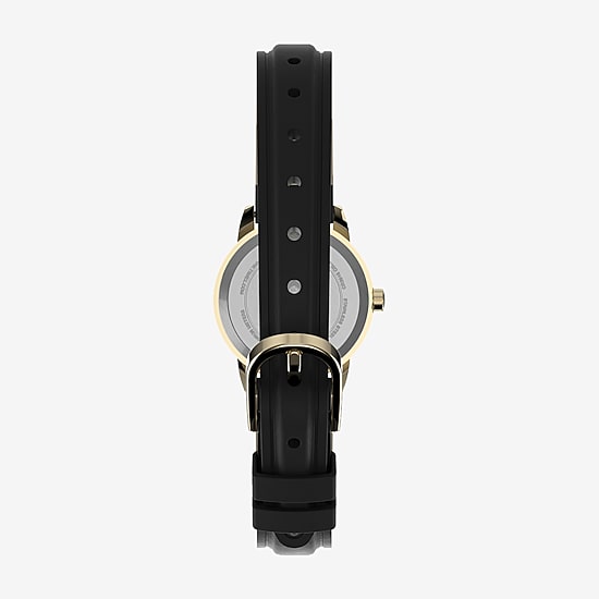 Timex Womens Black Leather Strap Watch 2h341