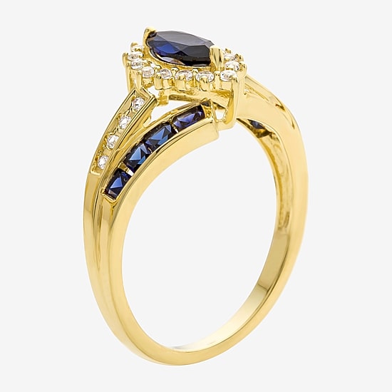 Lab-Created Gemstone 14K Gold Over Silver Cocktail Ring