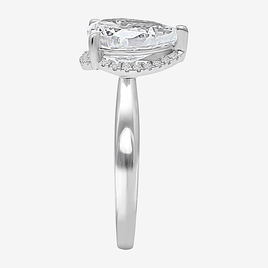 (I / I1) Womens 2 1/7 Ct. T.W. Lab Grown White Diamond 14K Gold Pear Halo Engagement Ring