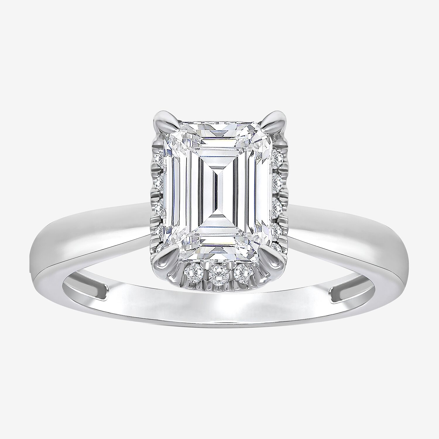(I / I1) Womens 2 1/7 Ct. T.W. Lab Grown White Diamond 14K Gold Halo Engagement Ring