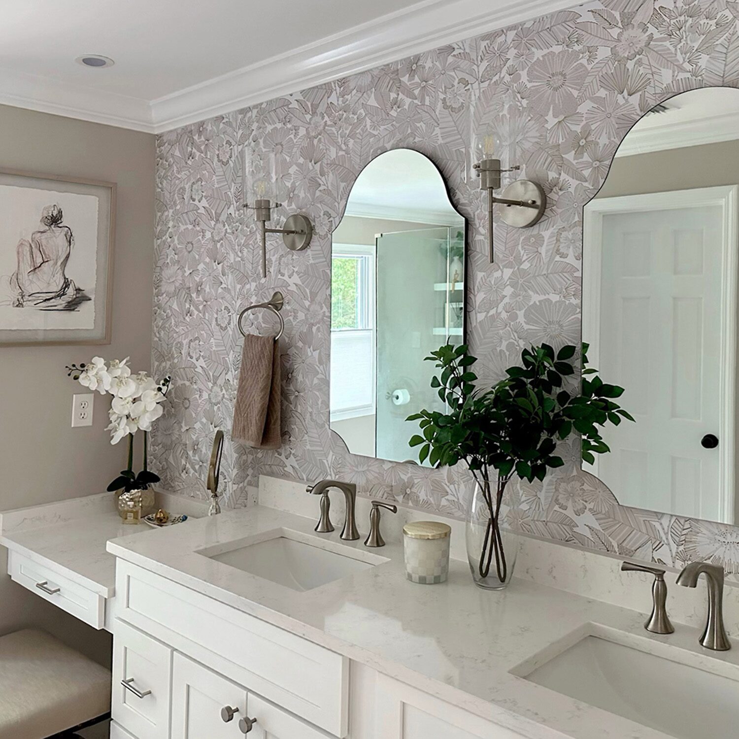 Tempaper Metallic Bloom Peel & Stick Wallpaper