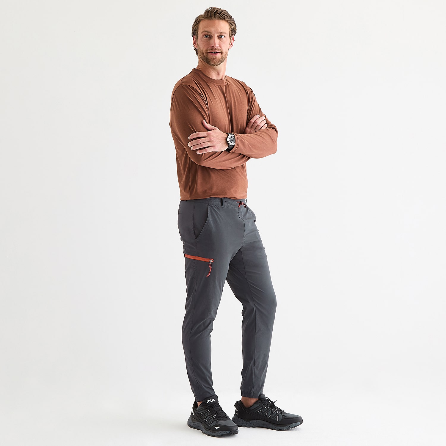 SIERRA PACIFIC Mens Easy-on + Easy-off Regular Fit Active Pull-On Pant
