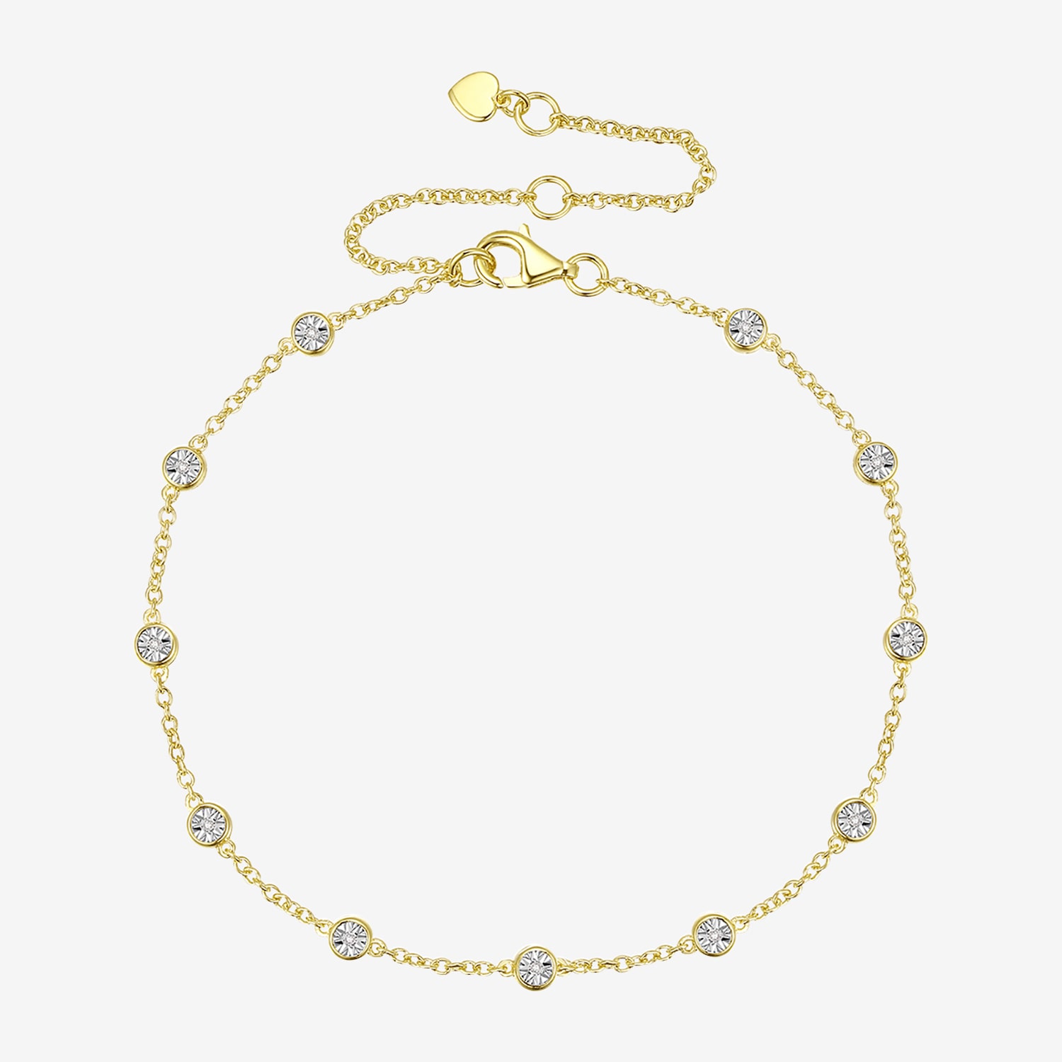 1/10 CT. T.W. Diamond Strand Bracelet Sterling Silver or 14K Gold Over