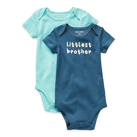 Okie Dokie Baby Boys Crew Neck Short Sleeve Rib 2-pc. Bodysuit