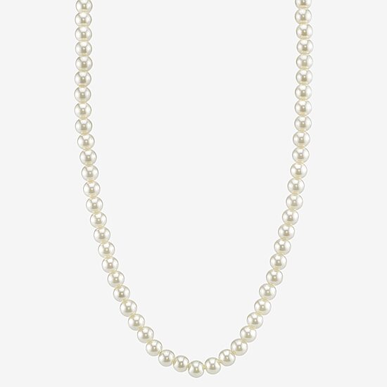1928 Simulated Pearl Womens 18 Inch Beaded Necklace