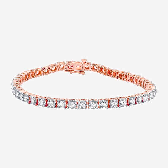 Womens 5 CT. T.W. Natural White Diamond 10K Gold 7.5 Inch Tennis Bracelet