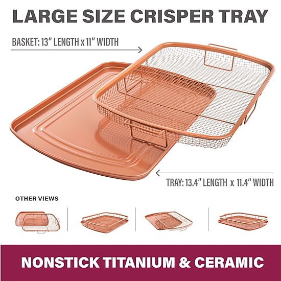 Gotham Steel 13.4”x11.4” Large 2-pc Nonstick Crisper Tray