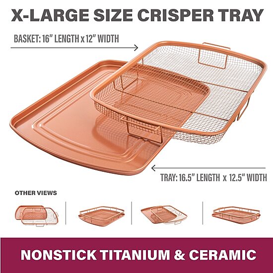 Gotham Steel 16.5"x12” XL Large 2-pc Nonstick Crisper Tray