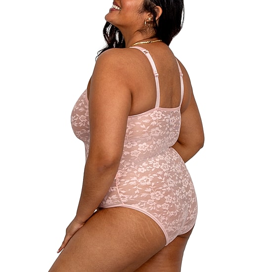 Curvy Couture No Show Lace Bodysuit- 1604