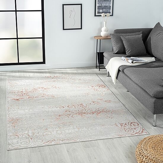 Calixta Fran Floral Stain Resistant Indoor Rectangular Area Rug