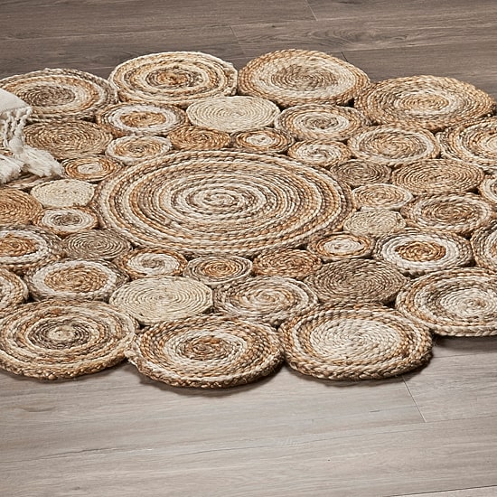 Brynn Astra Dots Braided Stain Resistant Indoor Round Area Rug