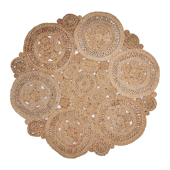 Brynn Cas Geometric Braided Stain Resistant Indoor Round Area Rug