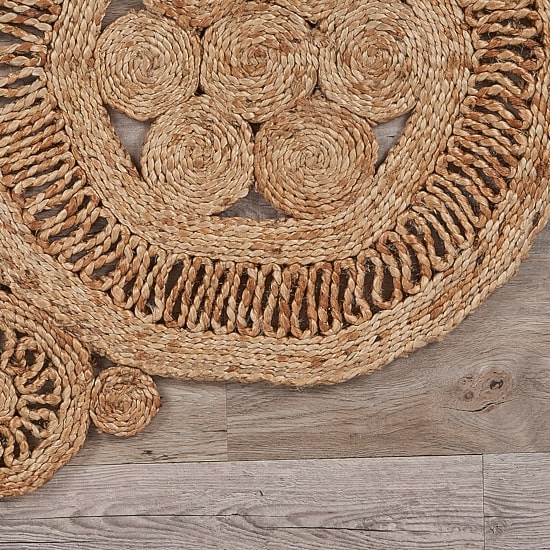 Brynn Cas Geometric Braided Stain Resistant Indoor Round Area Rug