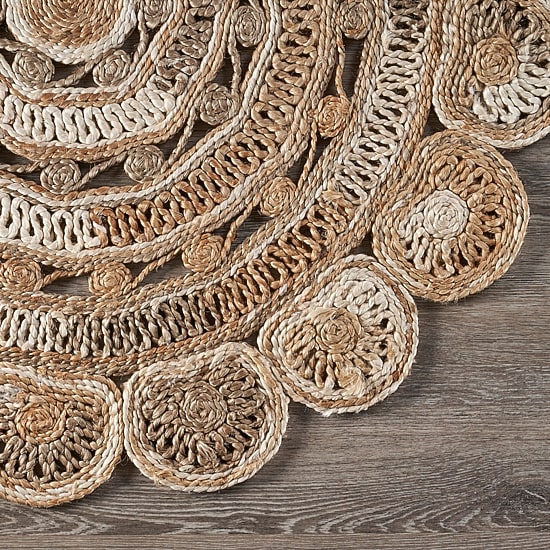 Brynn Eada Geometric Braided Stain Resistant Indoor Round Area Rug