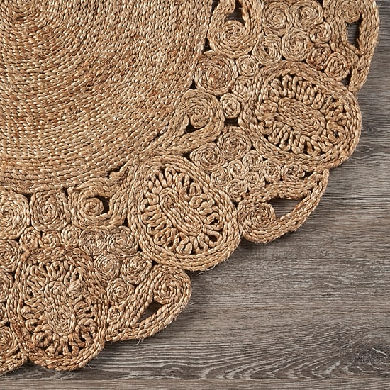 Brynn Frey Floral Braided Stain Resistant Indoor Round Area Rug