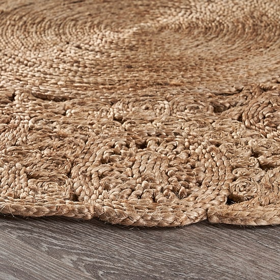 Brynn Frey Floral Braided Stain Resistant Indoor Round Area Rug