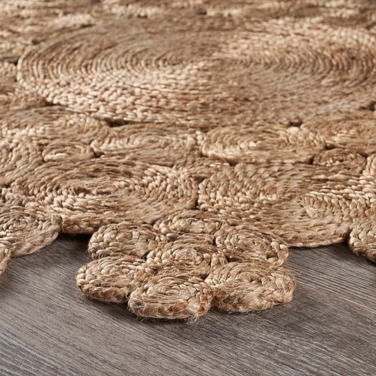 Brynn Iris Floral Braided Stain Resistant Indoor Round Area Rug