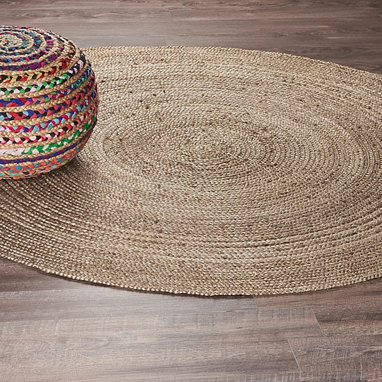 Brynn Mich Solid Braided Stain Resistant Indoor Round Area Rug