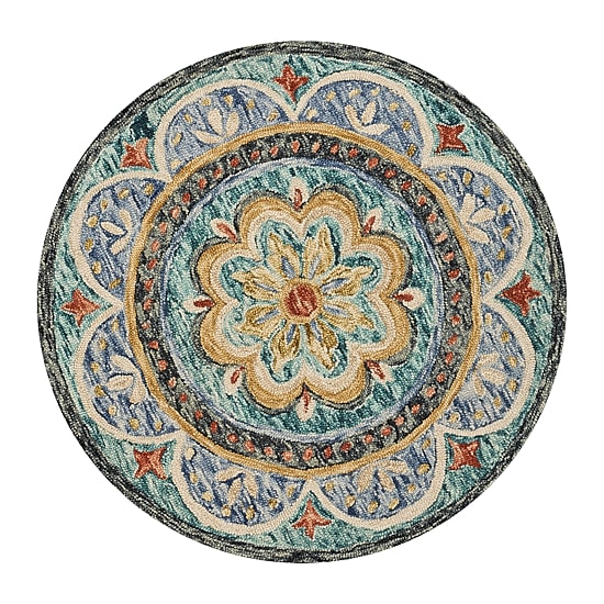 Daisy Aby Floral Hand Tufted Indoor Round Area Rug