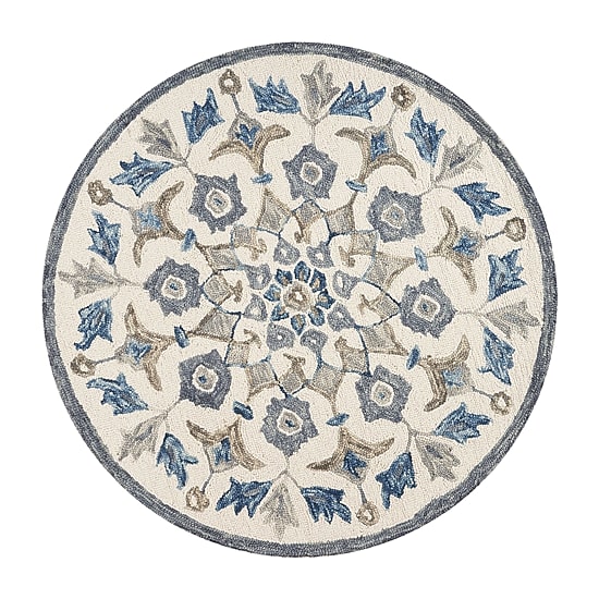 Daisy Ely Floral Hand Tufted Indoor Round Area Rug