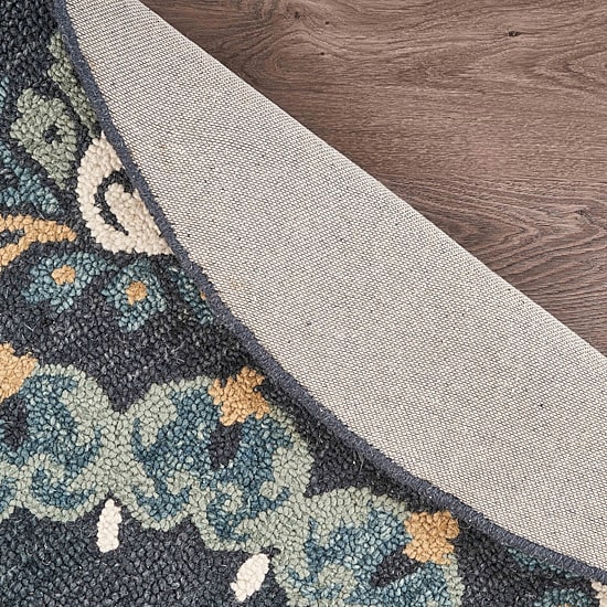 Daisy Cel Floral Hand Tufted Indoor Round Area Rug