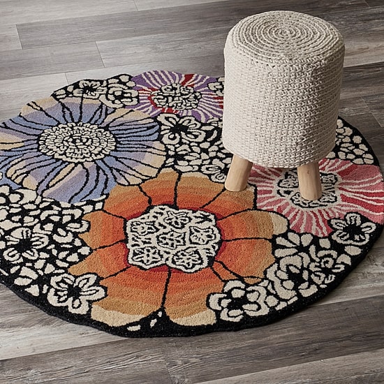 Sindy Frey Floral Hand Tufted Indoor Round Area Rug