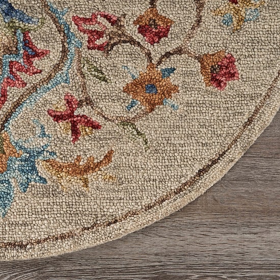 Sindy Dia Floral Hand Tufted Indoor Round Area Rug