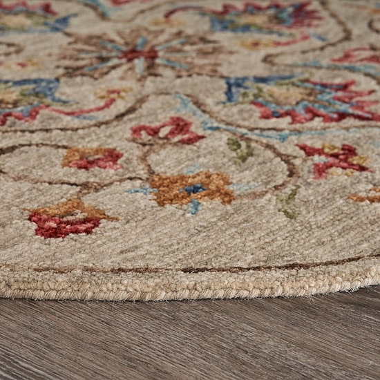 Sindy Dia Floral Hand Tufted Indoor Round Area Rug