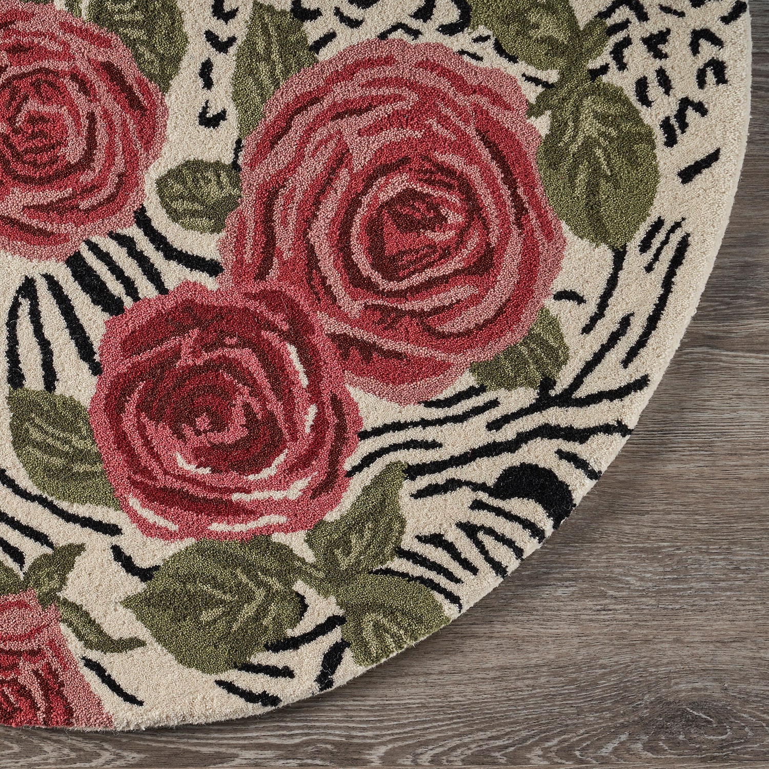 Sindy Astra Floral Hand Tufted Indoor Round Area Rug